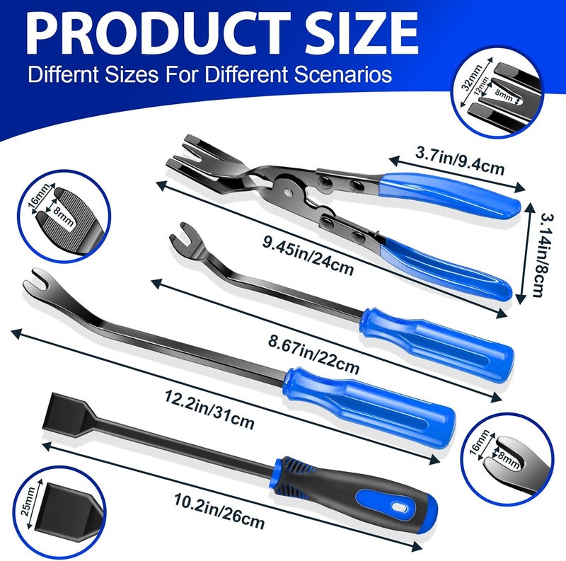 Keze 17 Pcs Hook and Pick Set Auto Trim Removal Tool Kit,Clip Plier Remover Tool Gasket Scraper Telescoping Magnetic Pickup Tool for Automotive Repair and Car Body Door Panel Fastener Removal - Image 3